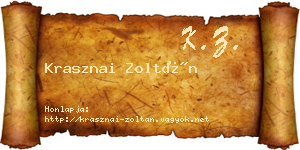 Krasznai Zoltán névjegykártya